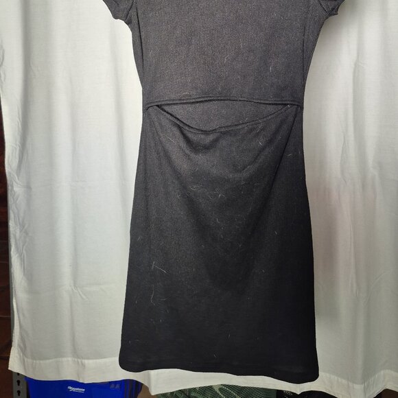 Black Bodycon Dress with Cutout Midriff Detail Size Small - Picture 2 of 2